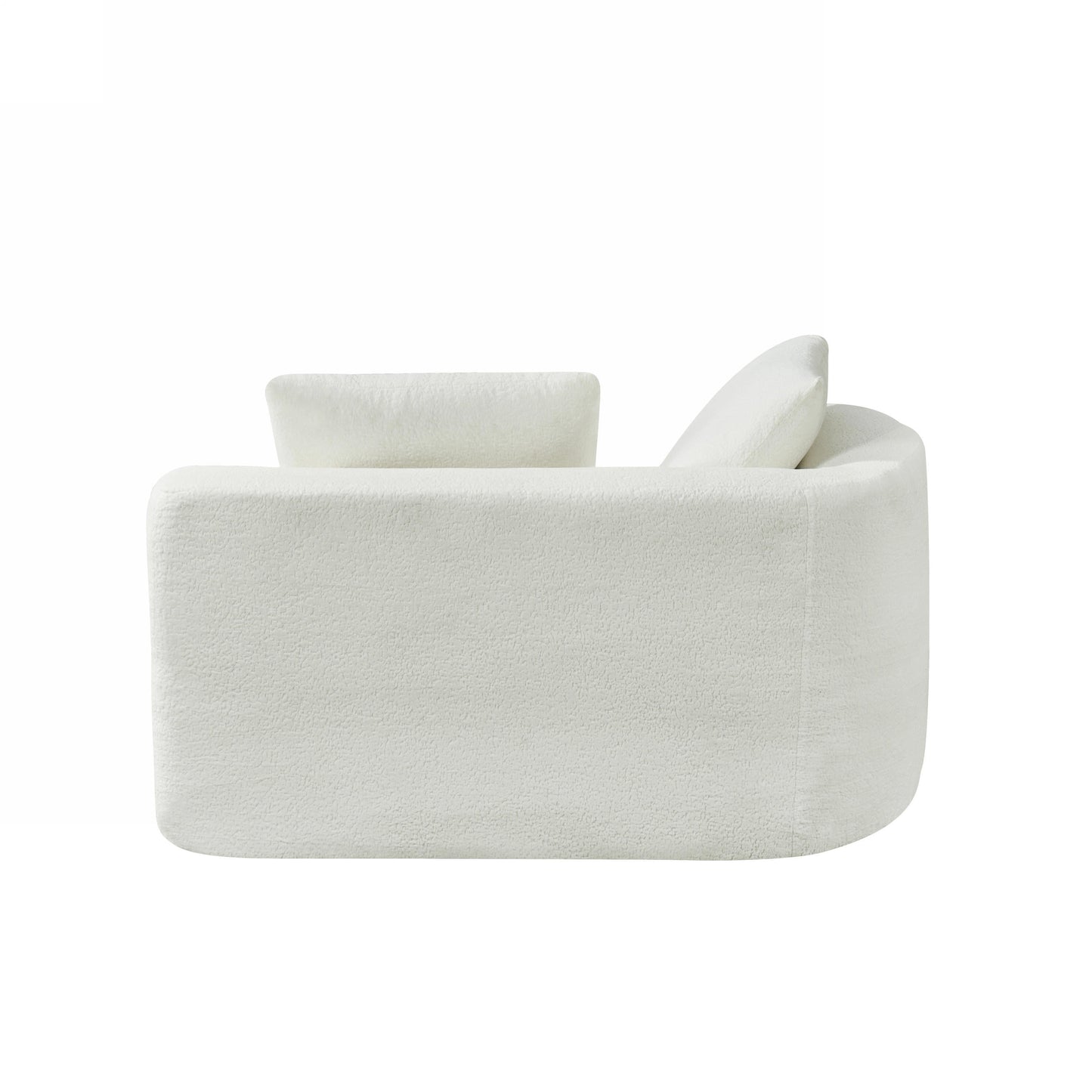 NEW 116' Modern Curved Sectional Sofa with High-Density Fully Compressed Sponge and Chaise Lounge, Pearl Upholstery, 2-Piece Set, Fully Assembled Right Hand Facing, Perfect for Living Room, Lounge