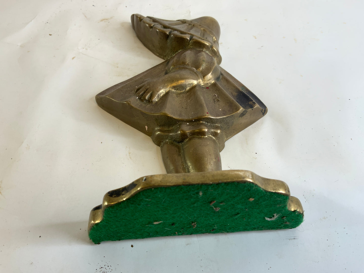 Vintage Brass Doorstop Bookend Girl