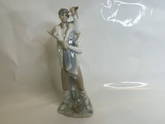 Used Lladro Boy with goat calf 4506