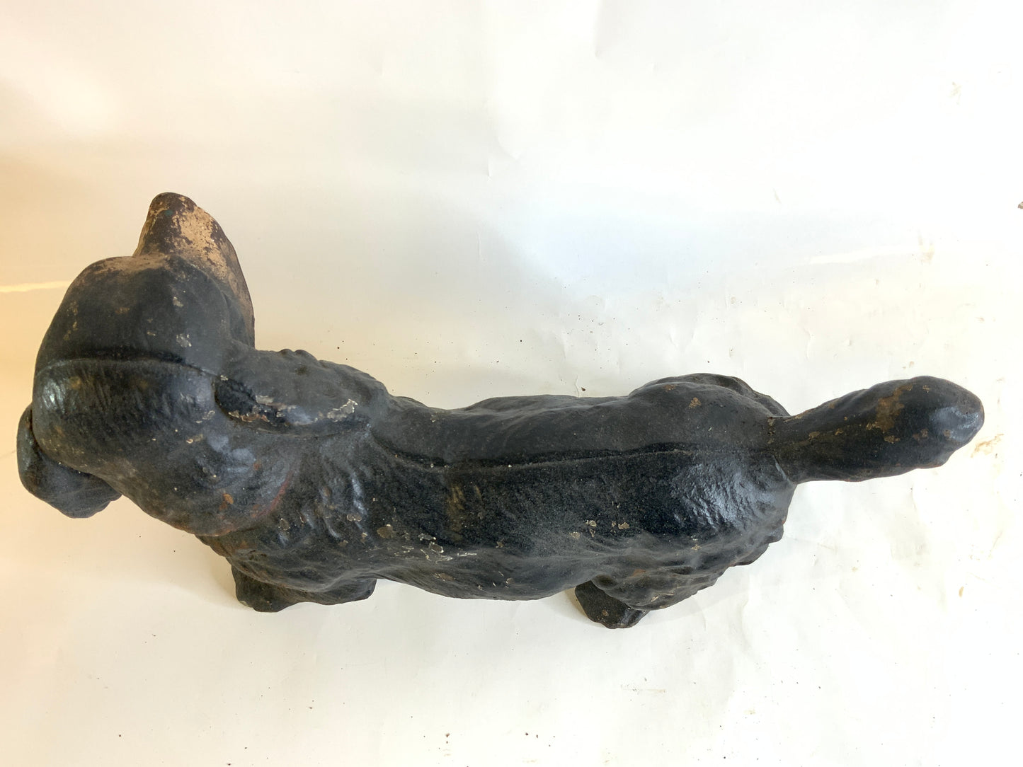 Antique Vintage Hubley Cast Iron Cocker Spaniel Doorstop Dog Heavy Black