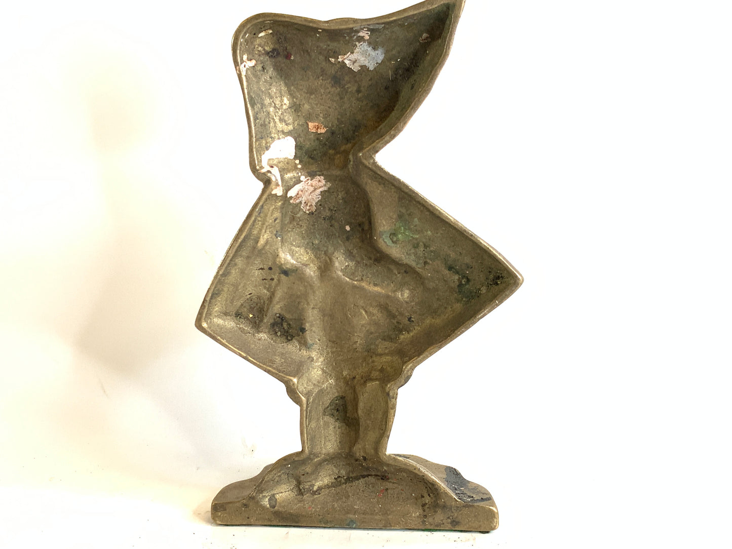 Vintage Brass Doorstop Bookend Girl