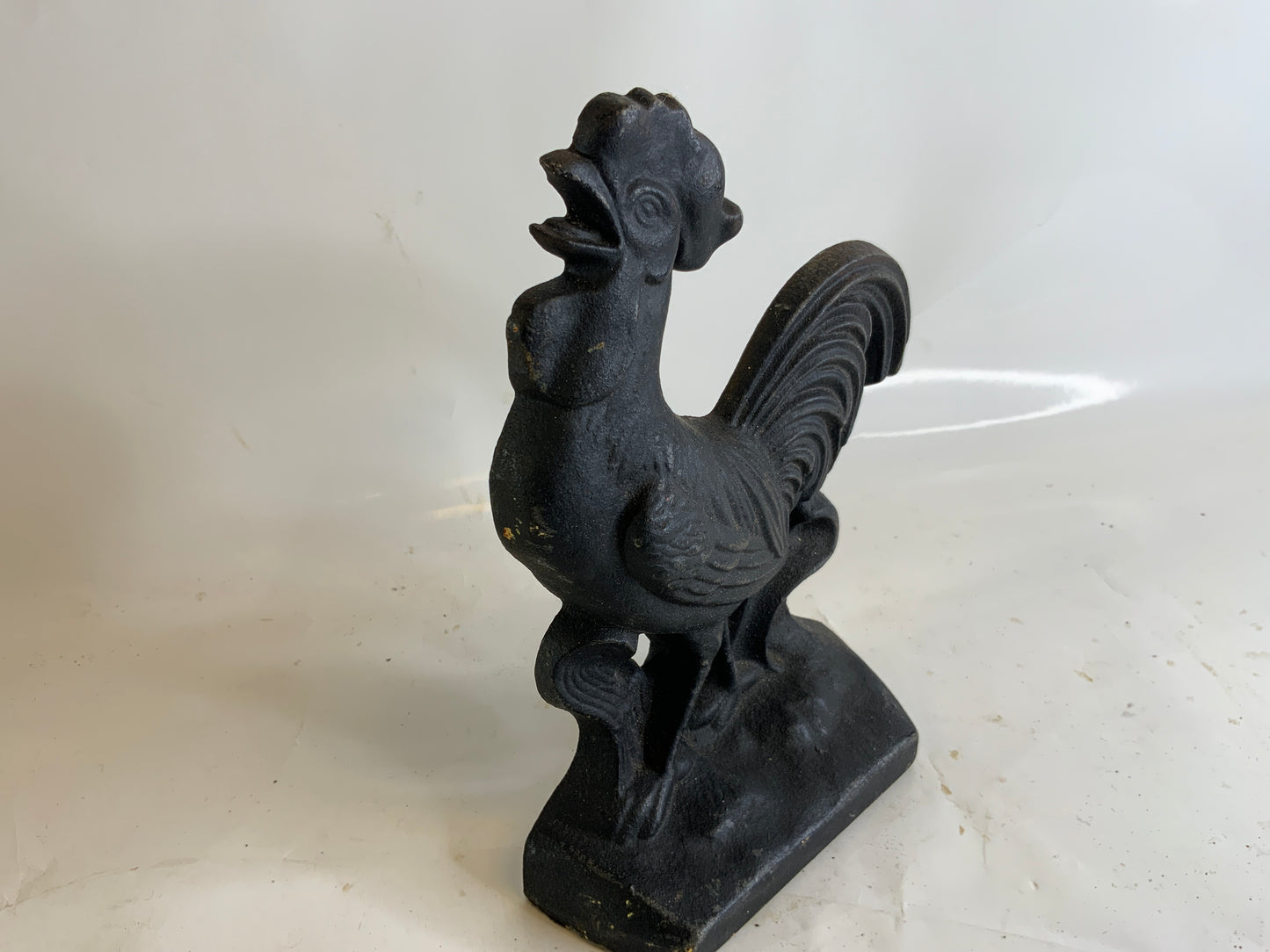 Vintage Farmhouse Cast Iron Black Rooster