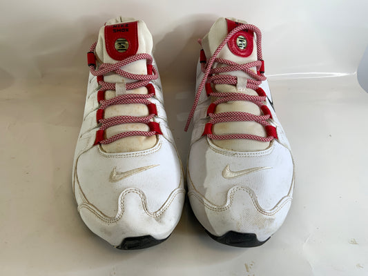 USED Nike Shox NZ White University Red Men’s 13 Shoe Athletic Sneakers