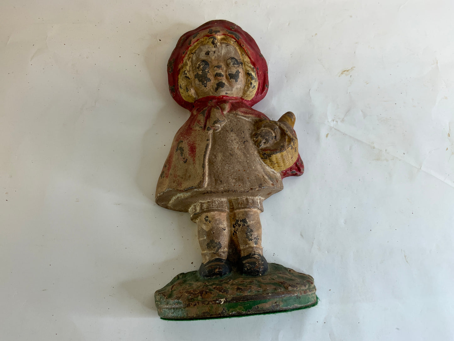 Antique Hubley "Little Red Riding Hood" Cast Iron Doorstop Grace Drayton Design