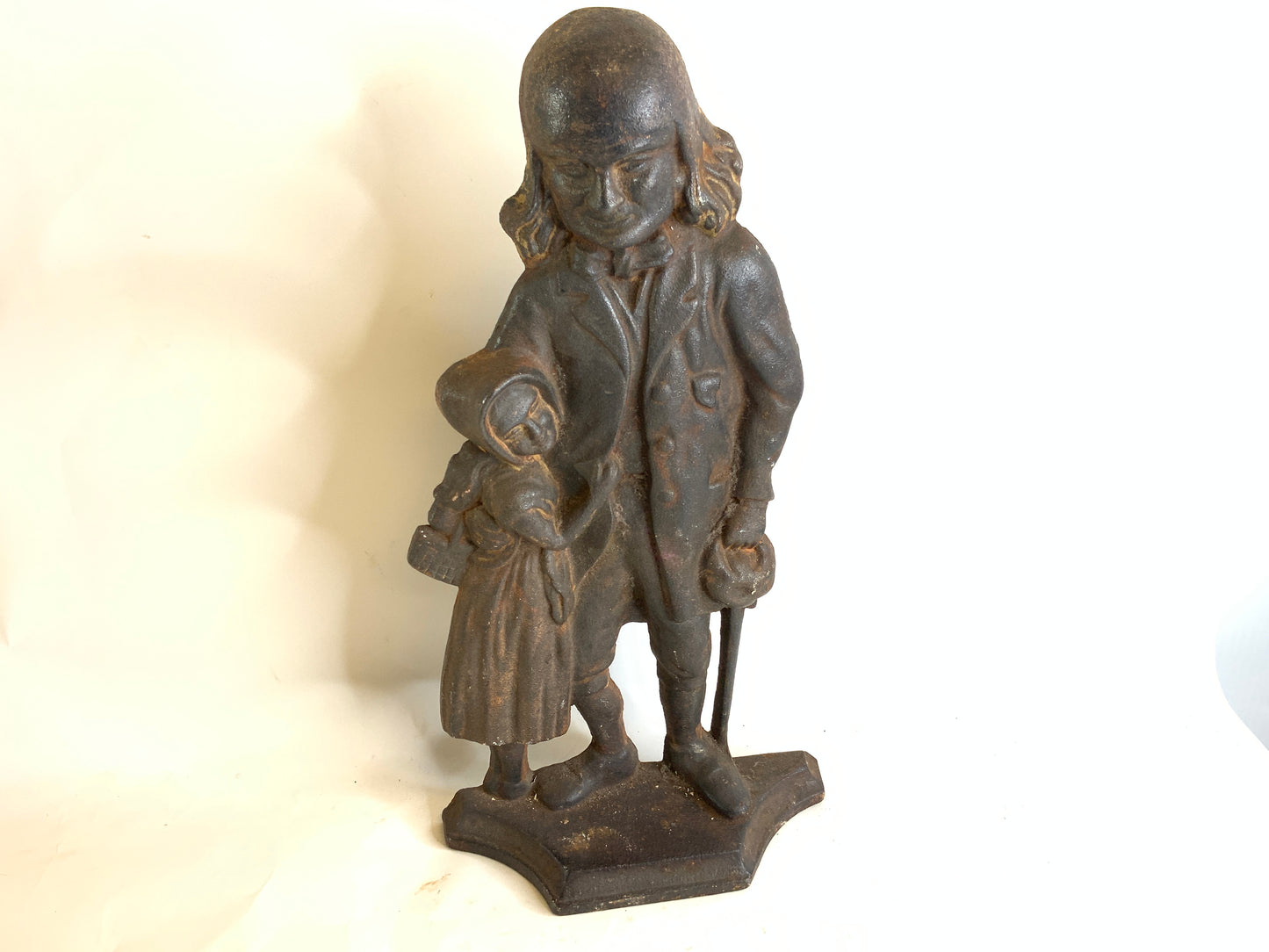 Victorian Cast Iron Doorstop Benjamin Franklin