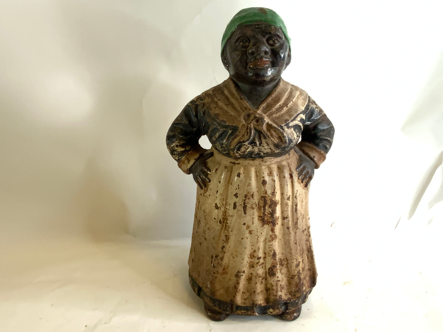 ANTIQUE CAST IRON BLACK AMERICANA AUNT JEMIMA MAMMY HUBLEY DOORSTOP