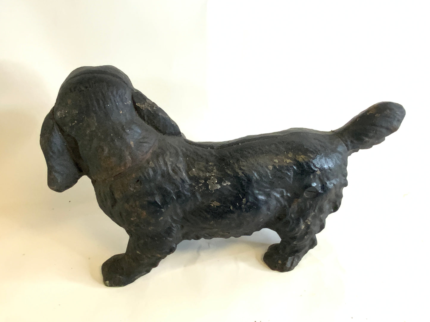 Antique Vintage Hubley Cast Iron Cocker Spaniel Doorstop Dog Heavy Black