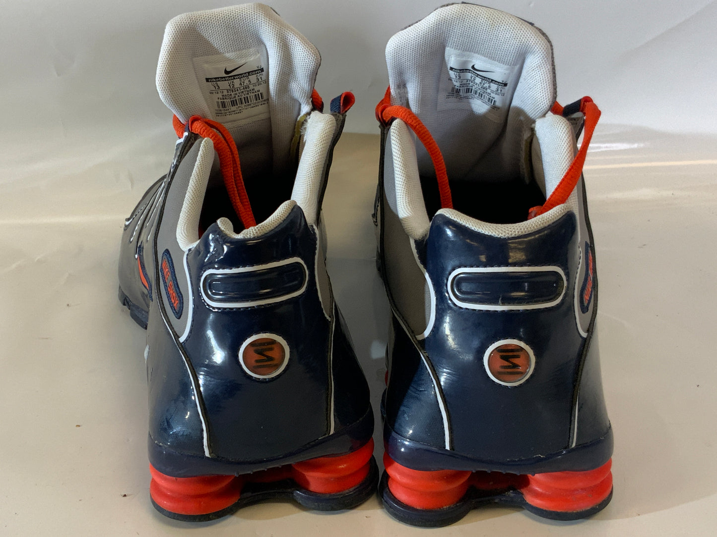 USED Nike Shox 2012 Men’s 13 Blue Orange Gray Athletic Shoe Sneakers