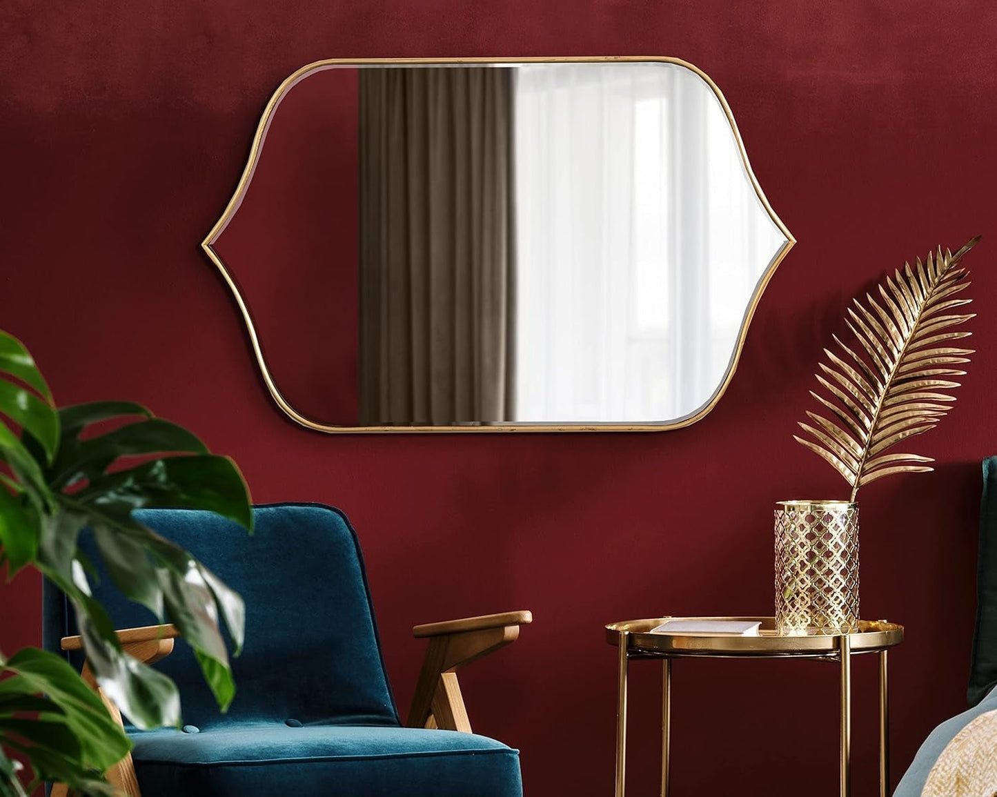NEW Irregular Gold Wall Mirror – Modern Vertical or Horizontal Decor