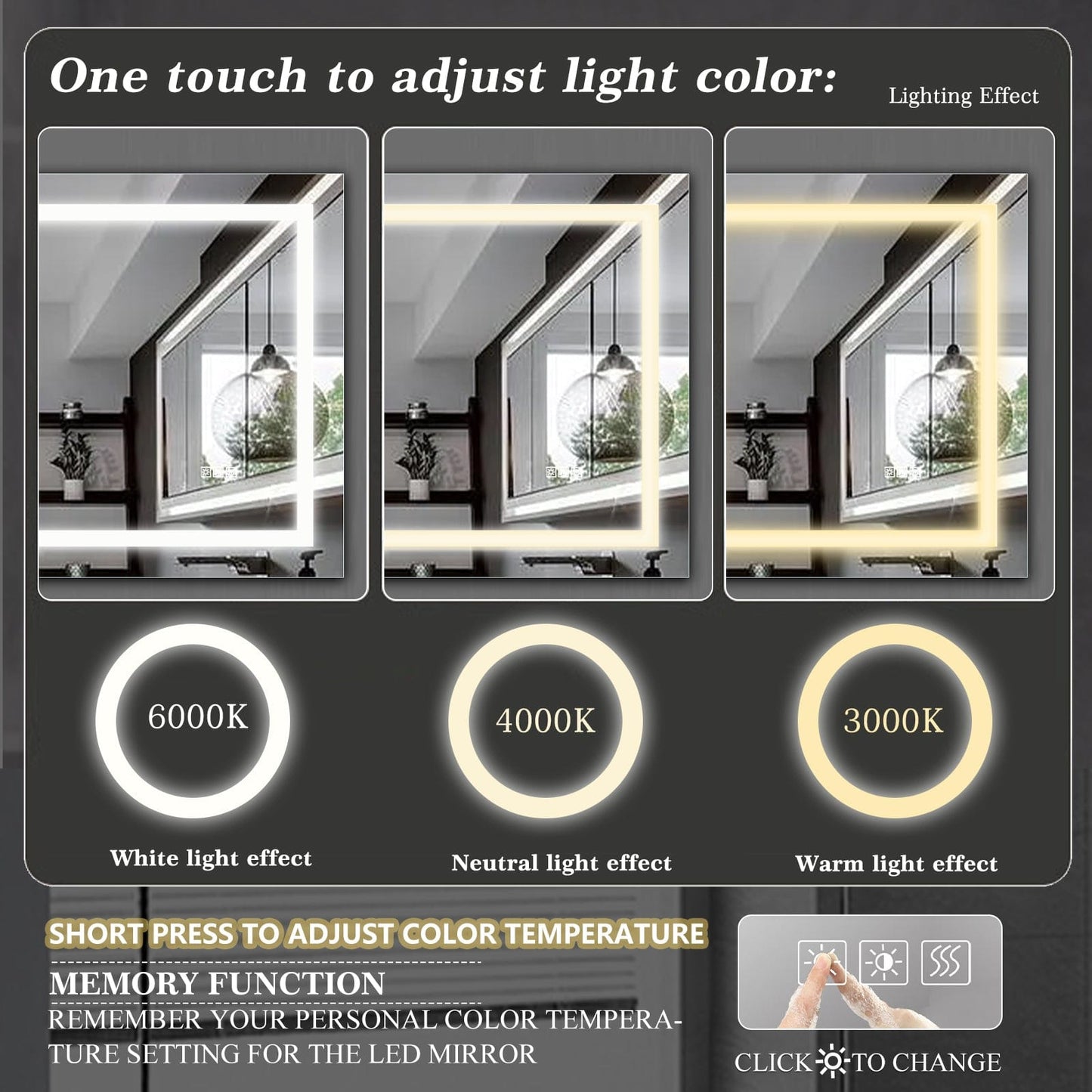 NEW 72" x 36" LED Lighted Bathroom Mirror – Anti-Fog, Dimmable, Shatterproof Vanity Mirror
