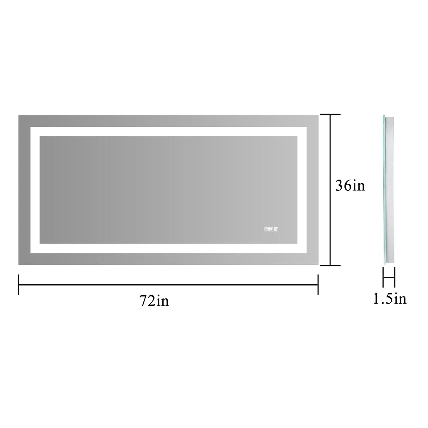 NEW 72" x 36" LED Lighted Bathroom Mirror – Anti-Fog, Dimmable, Shatterproof Vanity Mirror