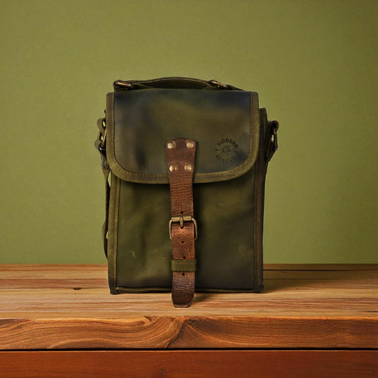 NEW Bovine Leather Small Satchel Bag - Olive