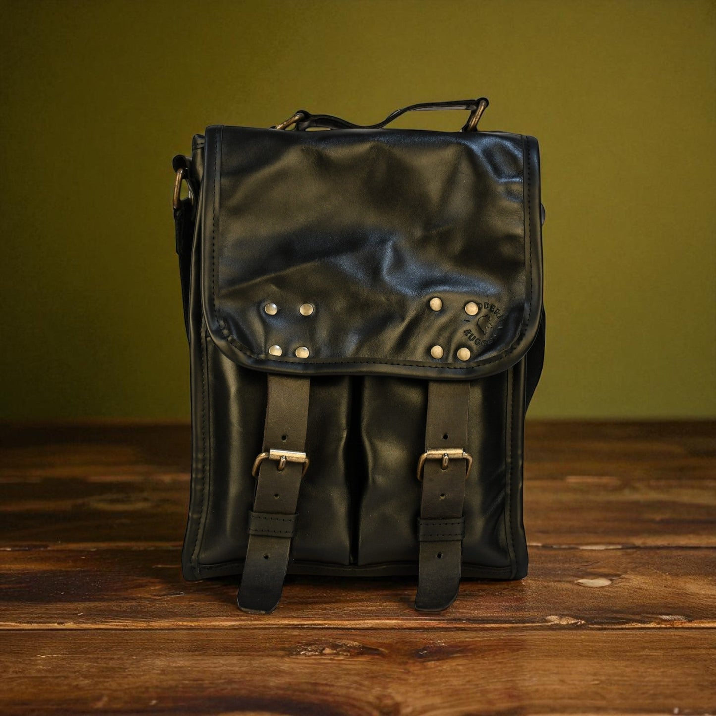 NEW Bovine Leather Medium Satchel Bag - Black
