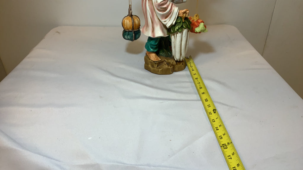 USED Porcelain Asian Inspired Vegetable Carrying Collectible Figurine