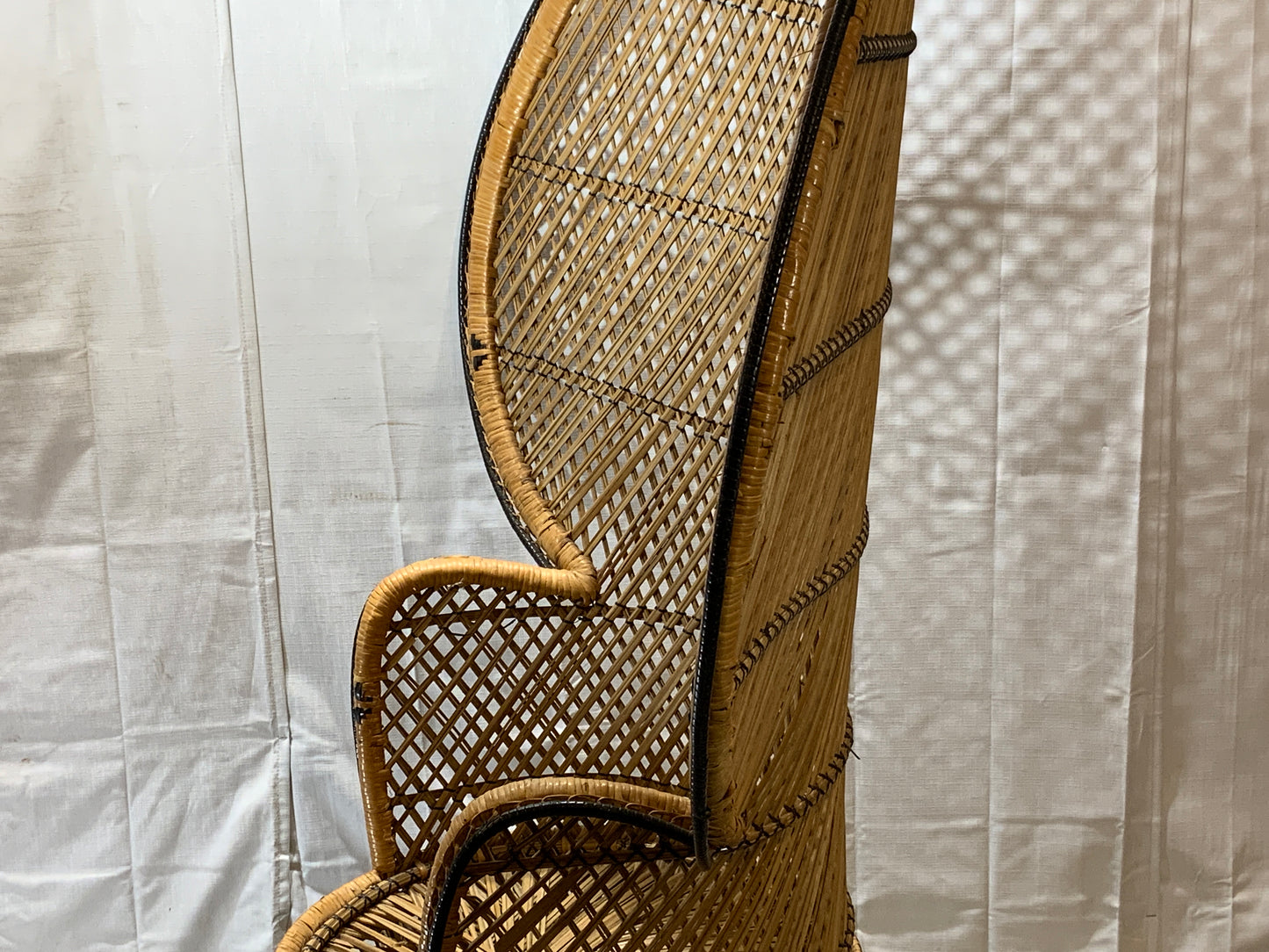 Vintage Rattan Wicker Peacock Chair