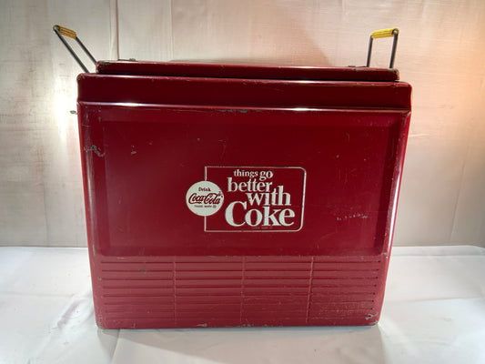 Vintage Original Coca Cola Advertised Metal Cooler