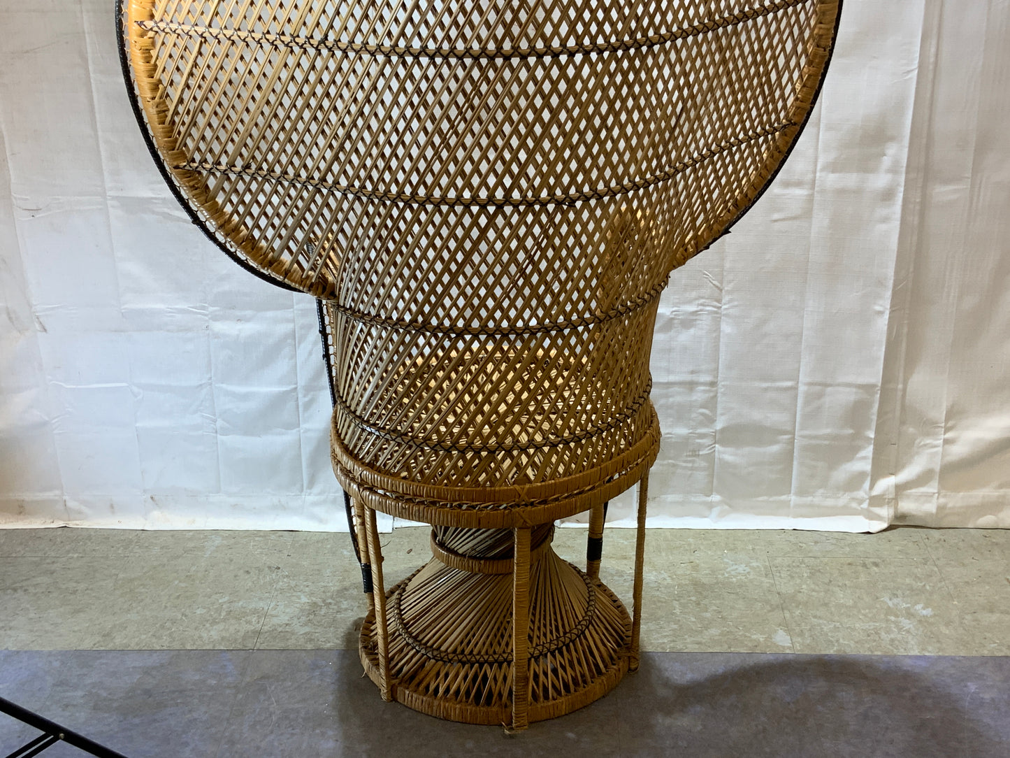 Vintage Rattan Wicker Peacock Chair