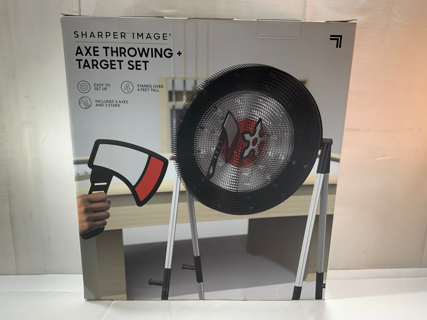 NEW Sharper Image Axe Throwing Target Set Game