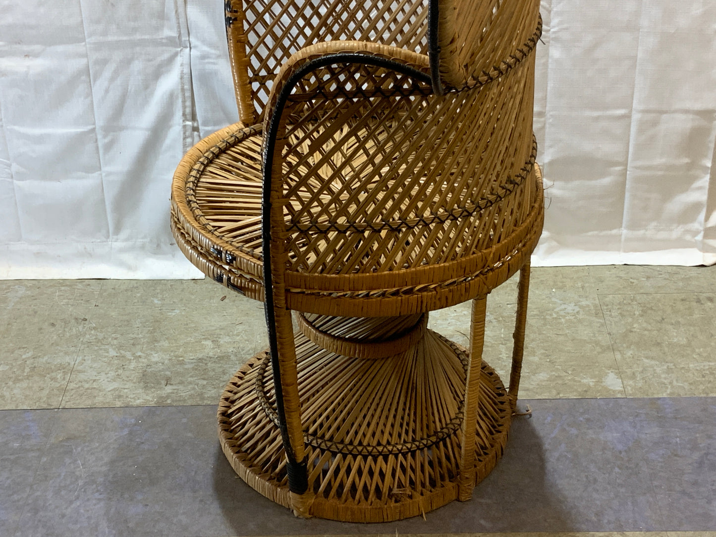 Vintage Rattan Wicker Peacock Chair