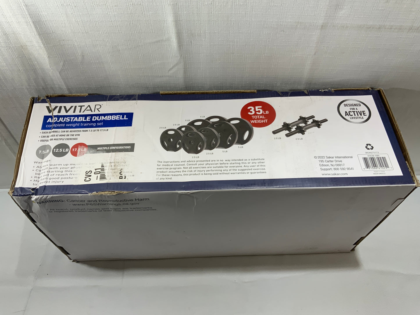 NEW Vivitar Adjustable Dumbbell Complete Weight Training Set