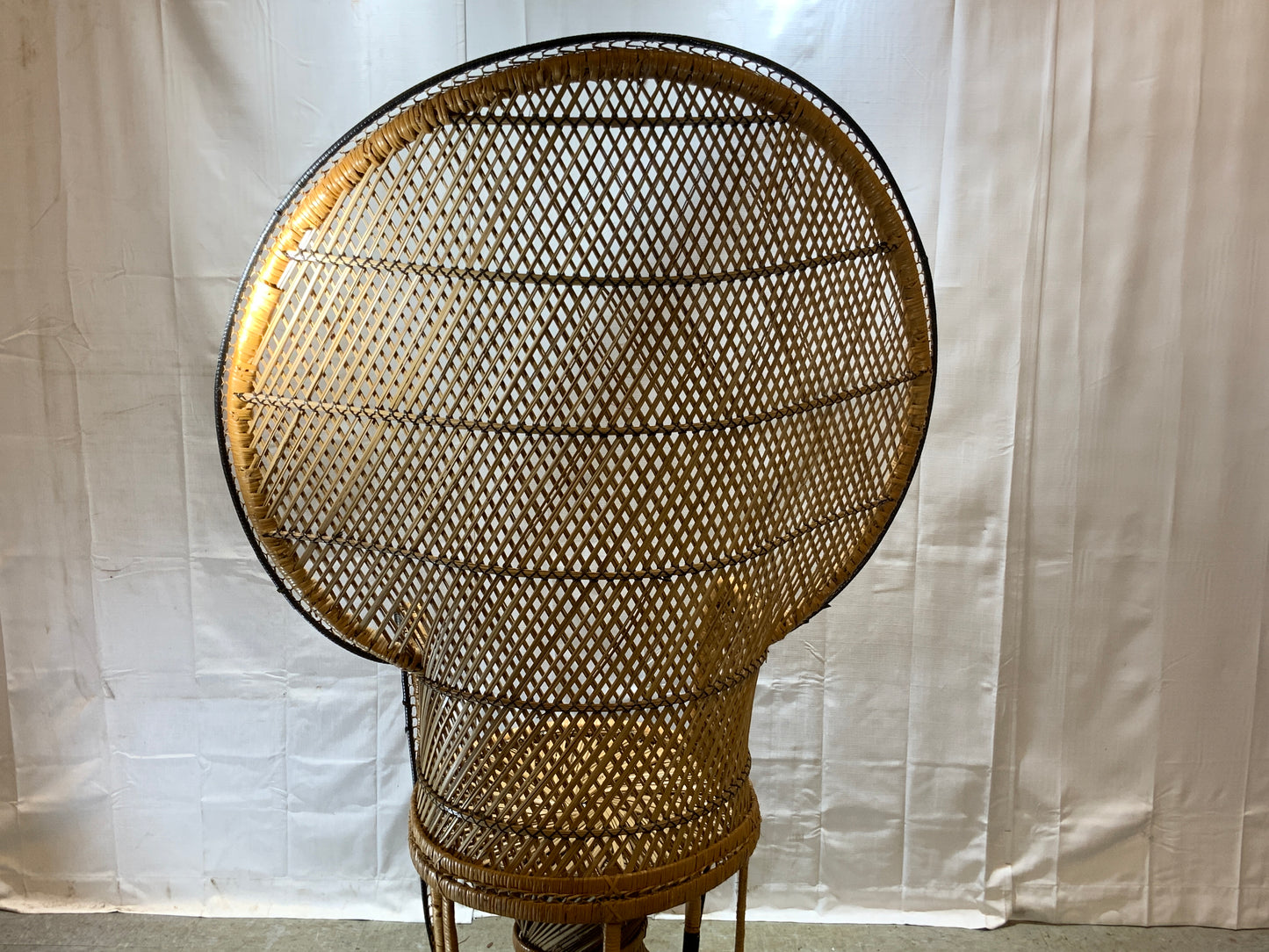 Vintage Rattan Wicker Peacock Chair