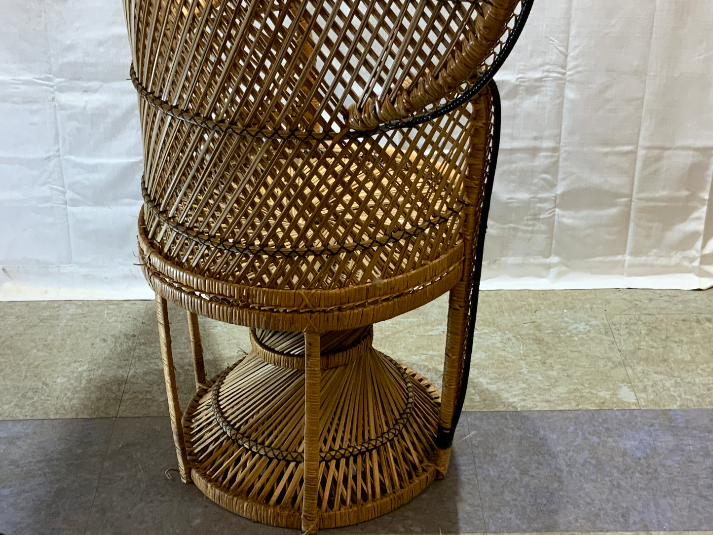 Vintage Rattan Wicker Peacock Chair