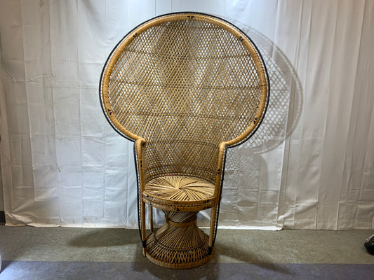 Vintage Rattan Wicker Peacock Chair