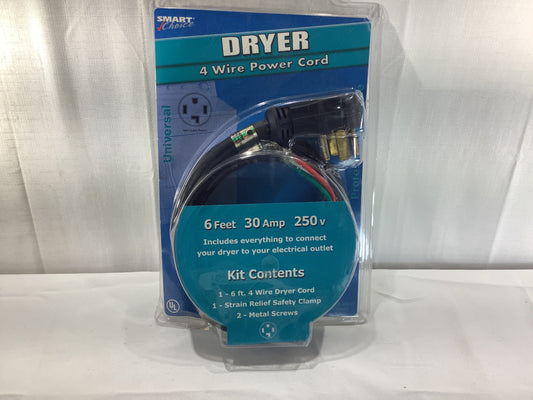 NEW Smart Choice 4 Wire DRYER Power Cord