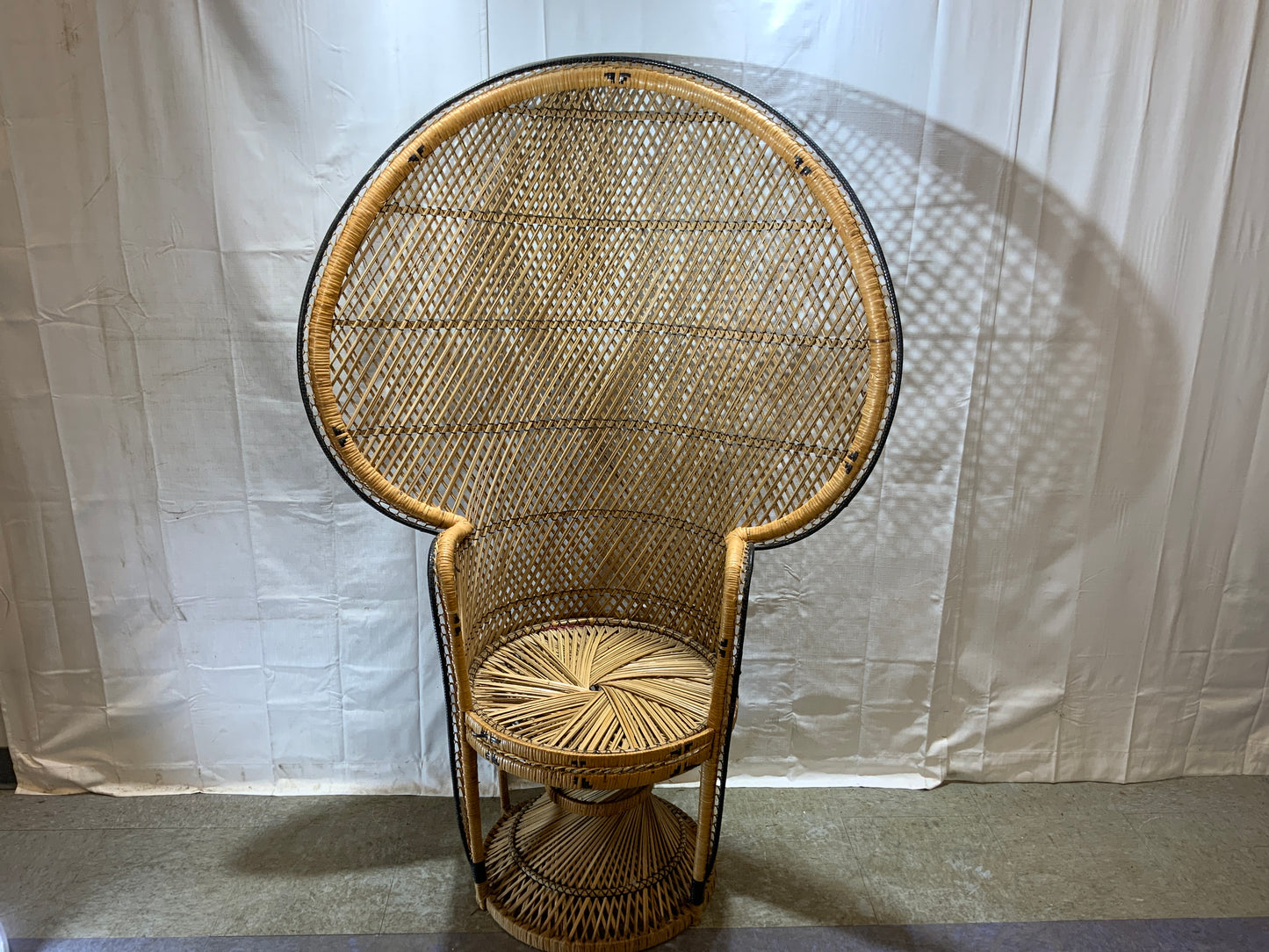 Vintage Rattan Wicker Peacock Chair