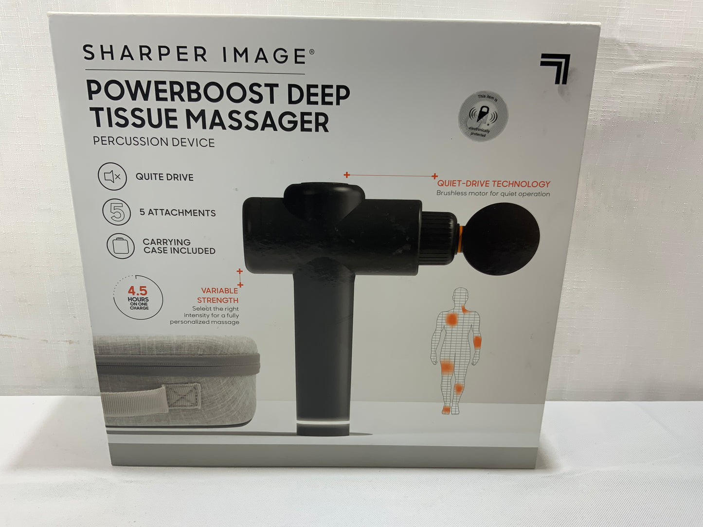 NEW Sharper Image PowerBooster Deep Tissue Massager Percussion Device